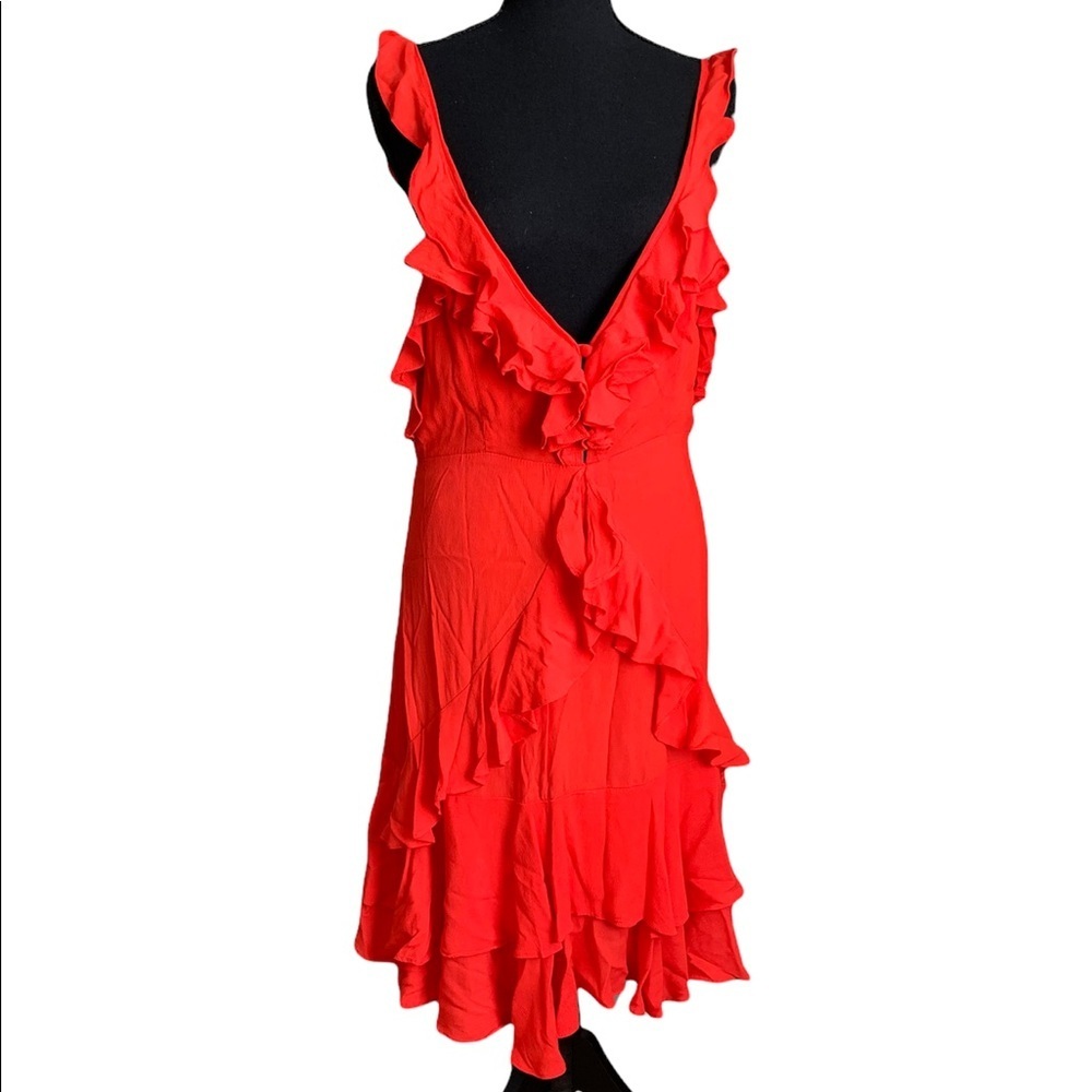 Dress Forum Orange Ruffle Dress Size Medium